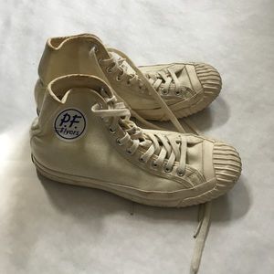 P.F. flyers cream hi-top sneakers